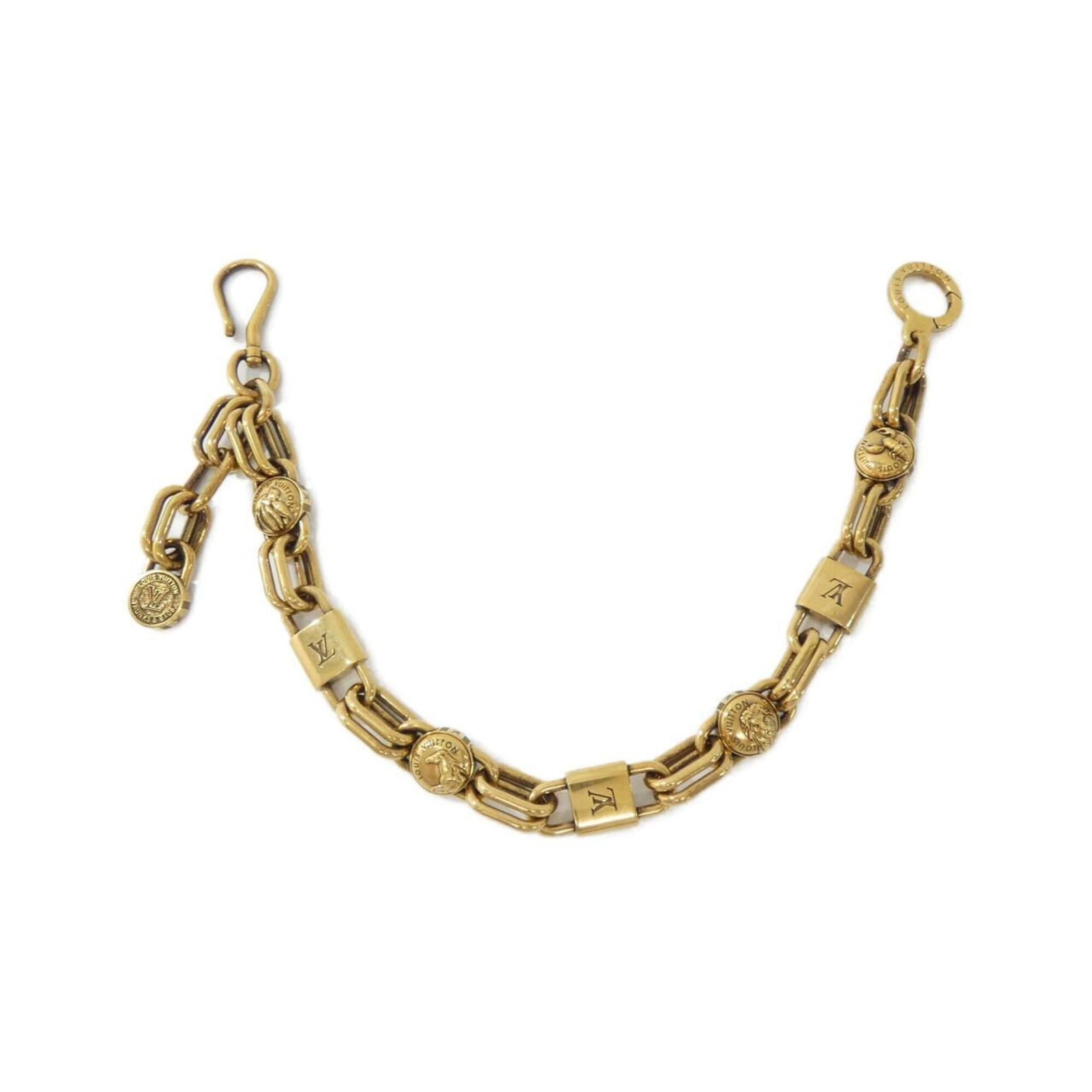 LOUIS VUITTON Handbag Charm Gold: LOUIS VUITTON Handbag Charm Gold Gold Chain Louis Vuitton Handbag Charm, 460.00mm / 18.11'' in length, bears a signature. Gently used with minor signs of wear, including small scratches or light