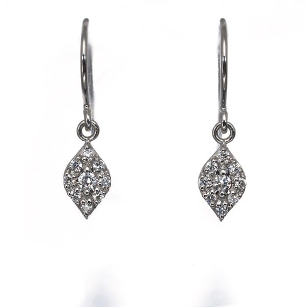 Vendome Earrings Diamond Paved Teardrop Drop Hook Pt 950/Pt 900 (1 of 5)