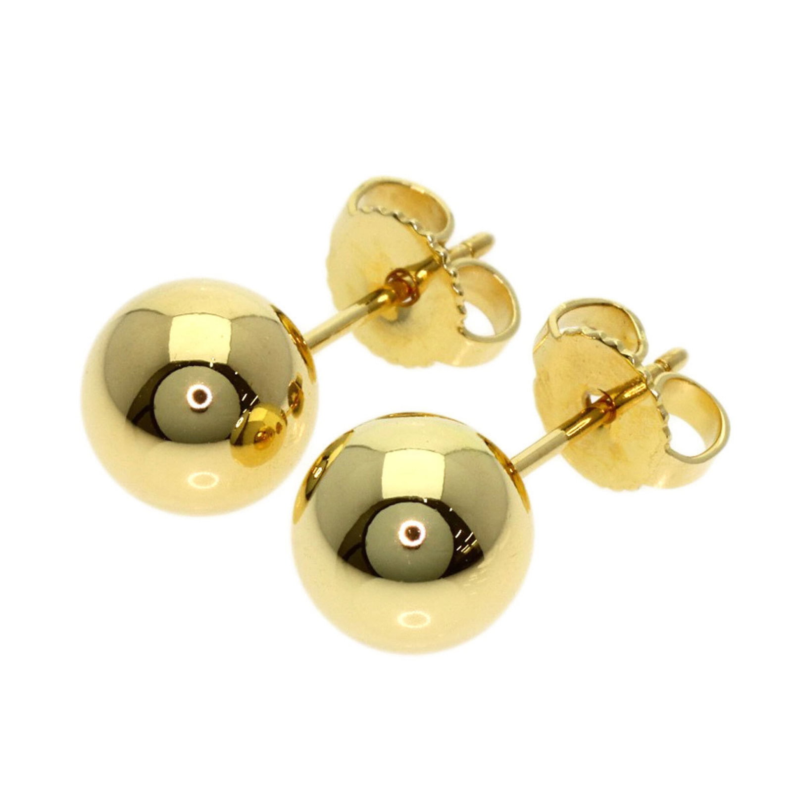 TIFFANY Stud Earrings Yellow Gold (18K): TIFFANY Stud Earrings Yellow Gold (18K) Yellow gold (18K) stud earrings from Tiffany, bearing minor signs of wear. The 7.60mm x 7.60mm earrings feature a classic design, showcasing the beauty of 18K