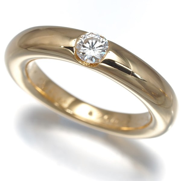 Cartier Ring Diamond 0.25Ct Ellipse Eu52 18K 750 Yellow Gold (1 of 5)