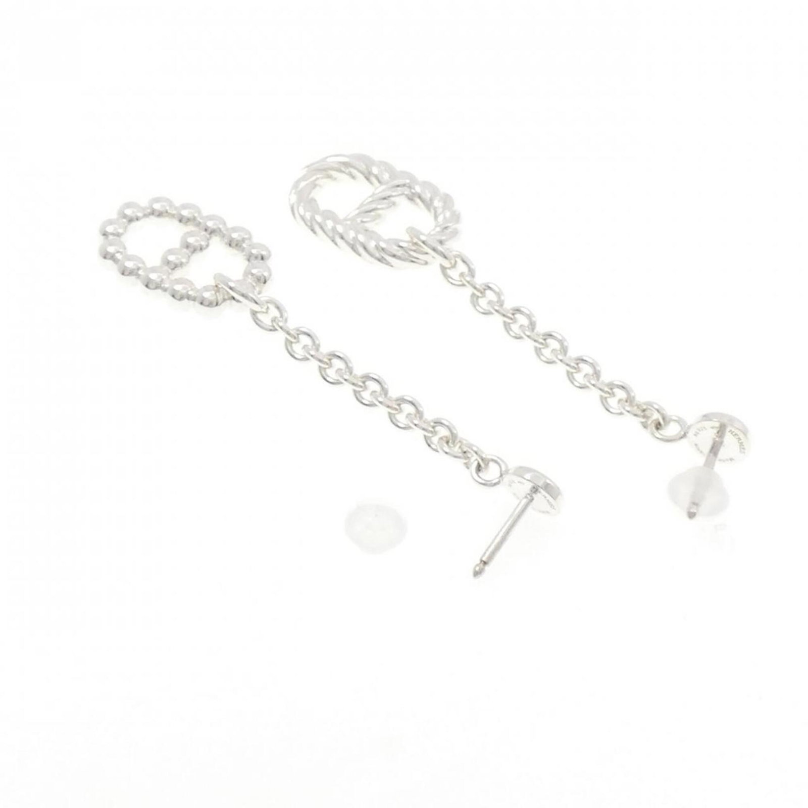 HERMES Stud Earrings Silver 925 - 3