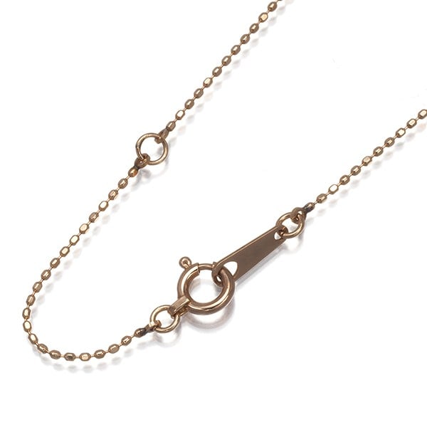 Cut Ball Bead Chain Necklace 40Cm 10K 416 Rose Gold: Cut Ball Bead Chain Necklace 40Cm 10K 416 Rose Gold 40cm 10K 416 Rose Gold Chain Necklace with a sleek, minimalist design, featuring a chain base metal that adds a touch of elegance to any outfit. The