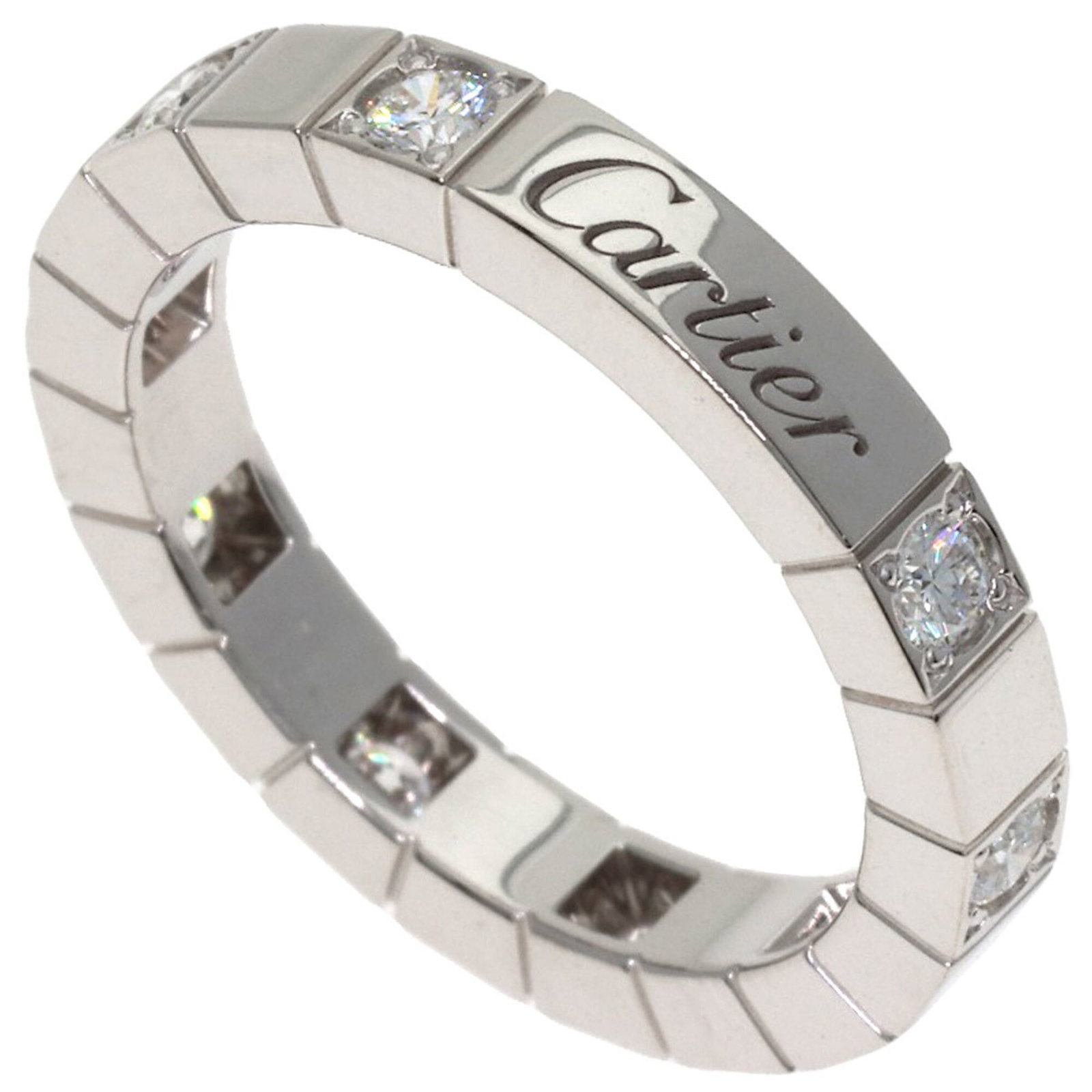 CARTIER Band Ring White Gold (18K): CARTIER Band Ring White Gold (18K) Cartier Band Ring White Gold (18K) is a gently used, very good condition band ring featuring 18K white gold and a diamond stone. Small scratches or light marks may b