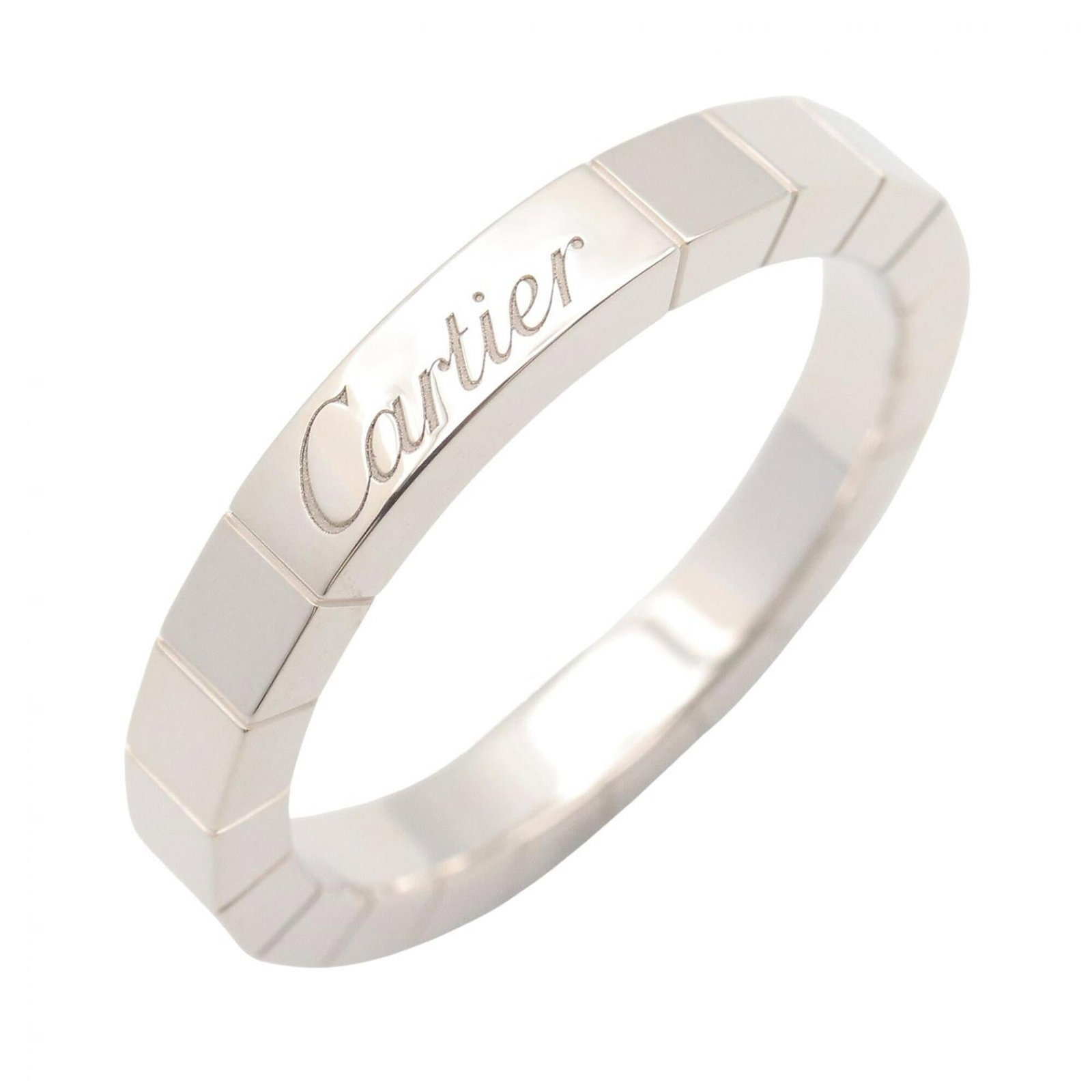 CARTIER Band Ring White Gold (18K): CARTIER Band Ring White Gold (18K) 18K white gold band ring from Cartier, featuring a sleek and sophisticated design. The item bears minor signs of wear, with small scratches or light marks, but