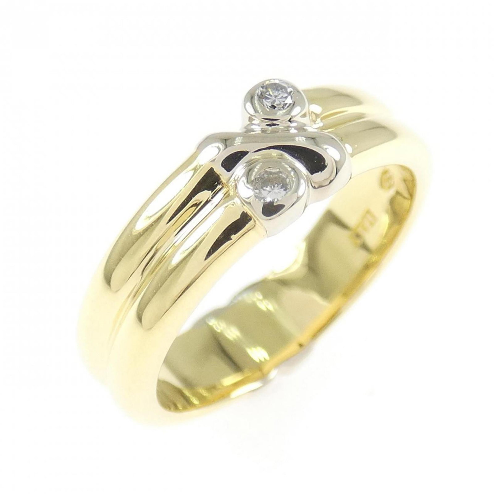 TIFFANY Band Ring White Gold (18K) Yellow Gold (18K): TIFFANY Band Ring White Gold (18K) Yellow Gold (18K) Tiffany's iconic 18K white gold and yellow gold band ring is a timeless piece of jewelry. Featuring a diamond stone, this ring is a classic choice