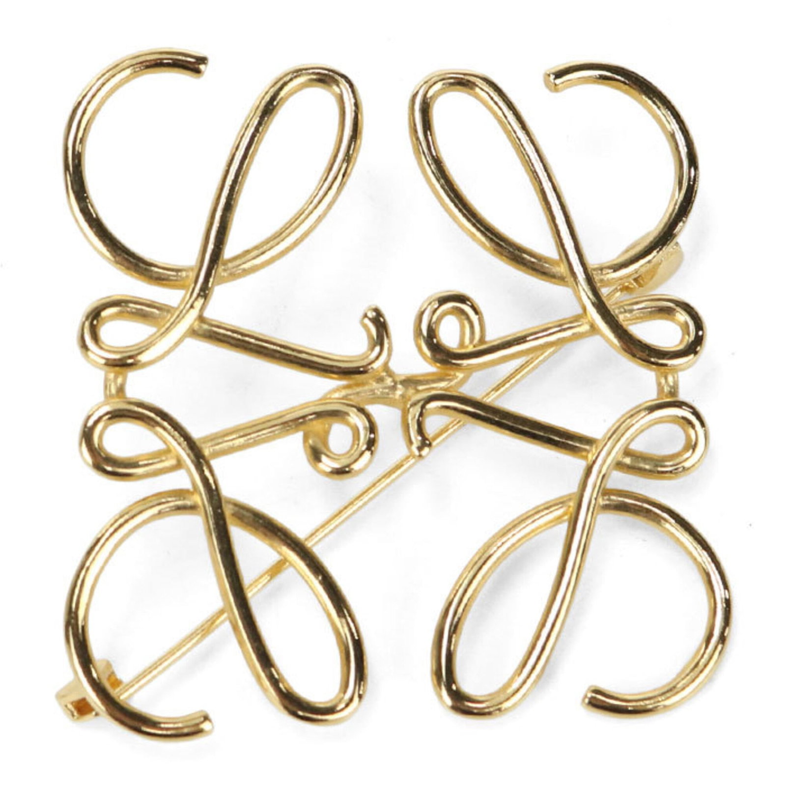 LOEWE Brooch Metal: LOEWE Brooch Metal Item Specifics: Brand: Loewe Type: Brooch Gender: Women Material: Metal Color: Gold Size (HxWxD): 5.3cm x 5.3cm / 2.08'' x 2.08'' Condition: Very Good Gently used with minor signs o