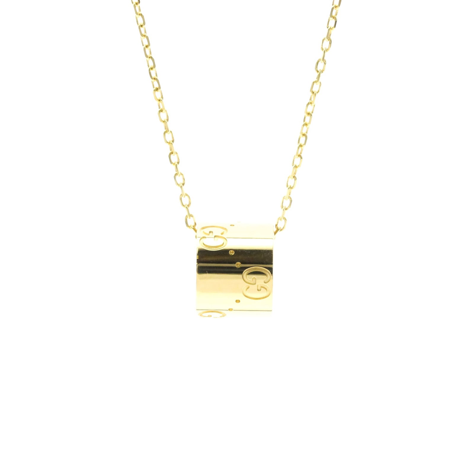 GUCCI Yellow Gold (18K): GUCCI Yellow Gold (18K) Yellow gold (18K) pendant necklace from Gucci, featuring a 11.5mm x 9mm pendant with a 37 cm - 39 cm adjustable neck circumference, crafted from 18K gold with a total weight