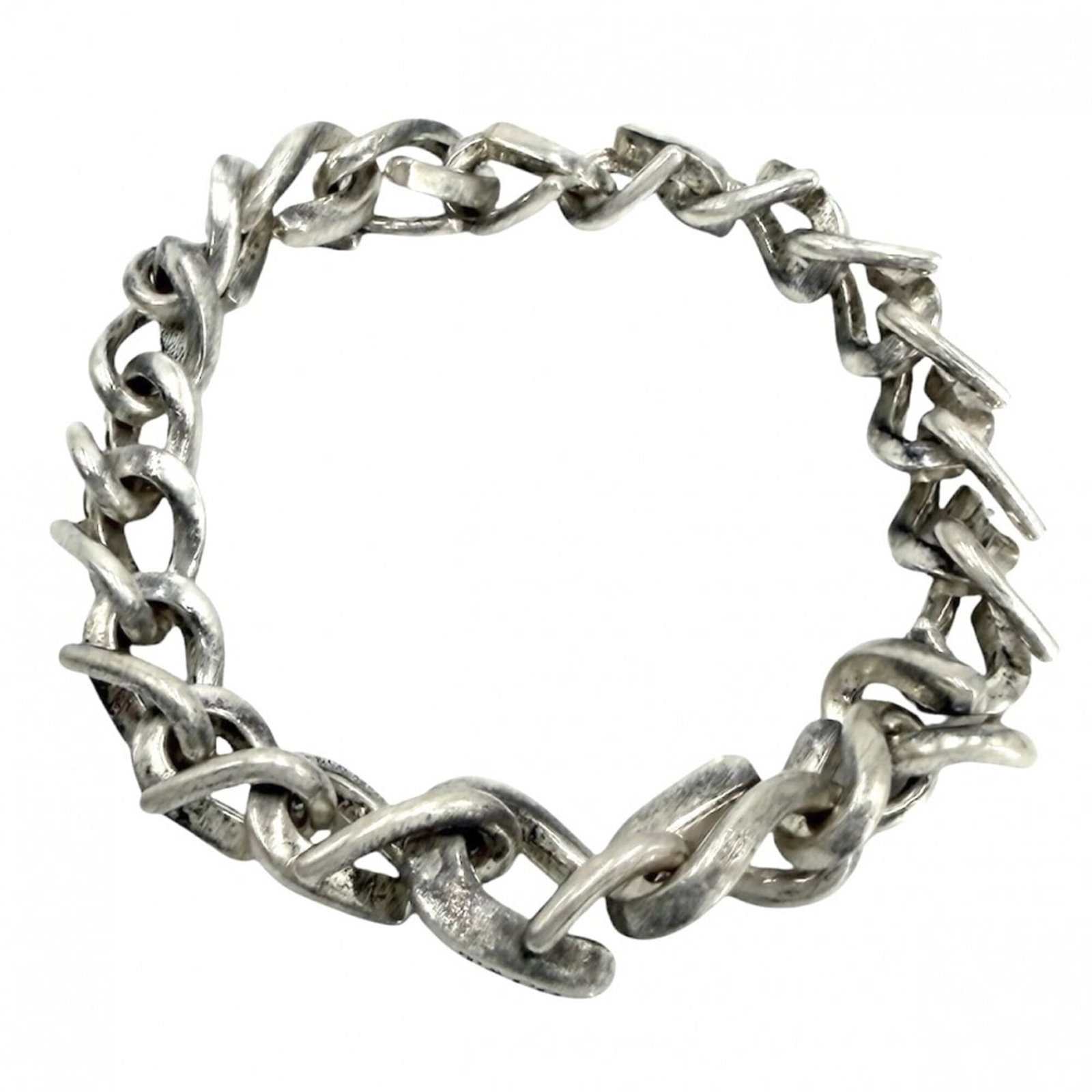 TIFFANY Charm Bracelet Silver 925: TIFFANY Charm Bracelet Silver 925 Silver 925 charm bracelet from Tiffany, featuring a classic design with visible wear and scratches. The item is in good overall condition, with a length of 16.5cm. Th