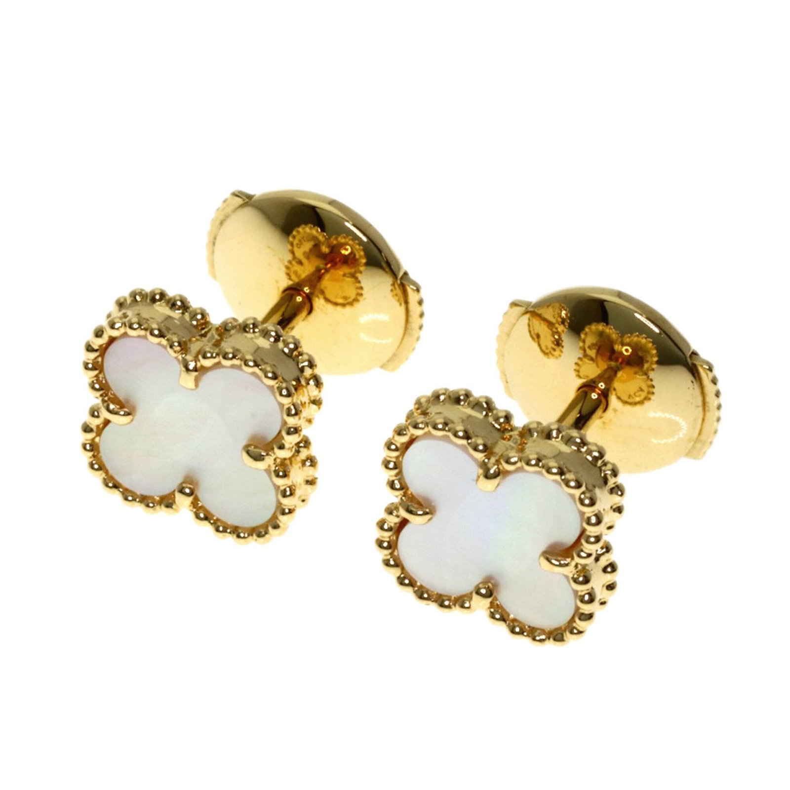 VAN CLEEF & ARPELS Stud Earrings Yellow Gold (18K): VAN CLEEF & ARPELS Stud Earrings Yellow Gold (18K) Stud earrings in 18K yellow gold, bearing the iconic Van Cleef & Arpels signature, offer a touch of timeless elegance to any outfit. With a subtle