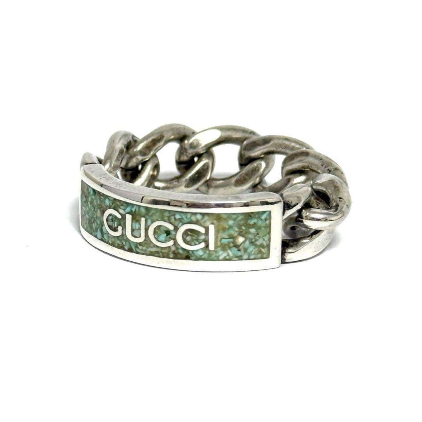 GUCCI Band Ring Silver 925: GUCCI Band Ring Silver 925 Silver 925 Gucci Band Ring in Excellent Condition. This gently used band ring features the iconic Gucci brand and is made from high-quality silver 925 metal. With minor sign