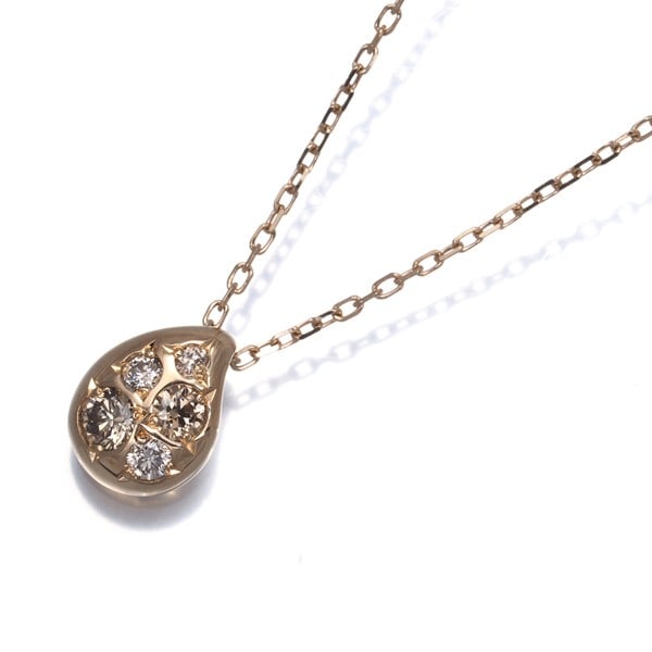 Kashikey Necklace Diamond 0.10Ct Melange Petit 18K 750 Rose Gold: Kashikey Necklace Diamond 0.10Ct Melange Petit 18K 750 Rose Gold Kashikey's 18k rose gold necklace features a stunning 0.10ct diamond pendant, set in a beautiful Melange design. The necklace boasts a