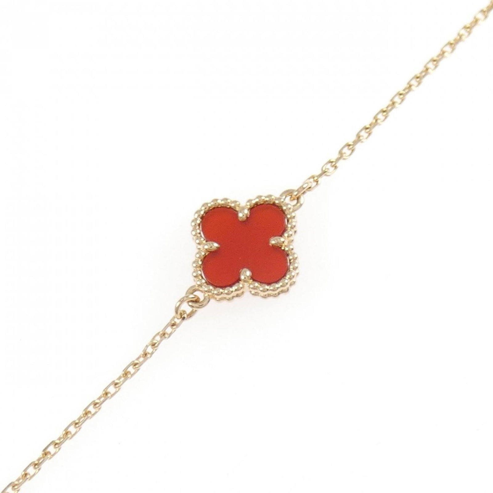 VAN CLEEF & ARPELS Charm Bracelet Pink Gold (18K): VAN CLEEF & ARPELS Charm Bracelet Pink Gold (18K) Pink gold (18K) charm bracelet from Van Cleef & Arpels, featuring a delicate 16cm-17.5cm length, and bearing a faintly visible signature. This