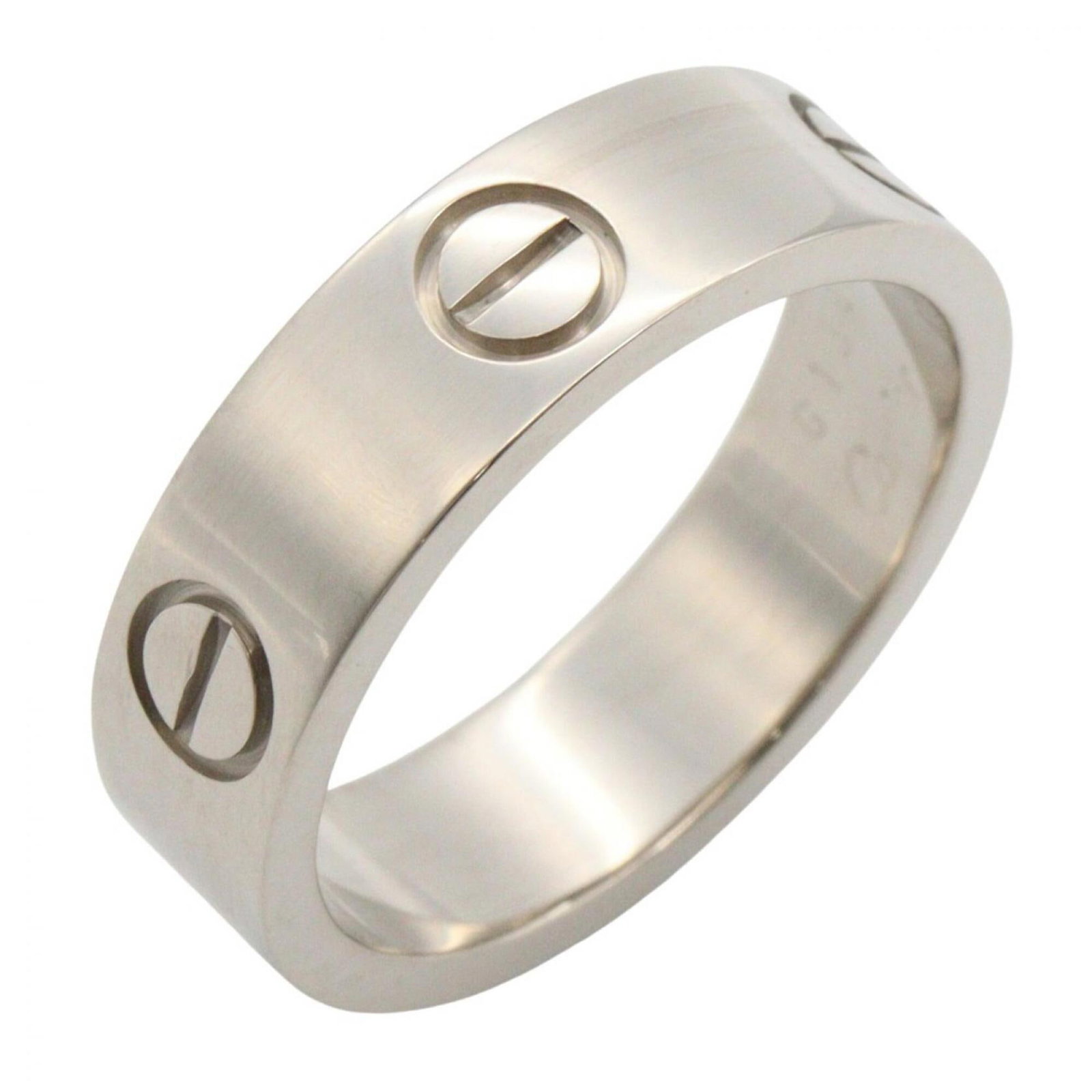 CARTIER Band Ring White Gold (18K): CARTIER Band Ring White Gold (18K) 18K White Gold Band Ring from Cartier, a timeless piece of elegance. This band ring boasts a sleek design and premium white gold construction, making it a sophistica