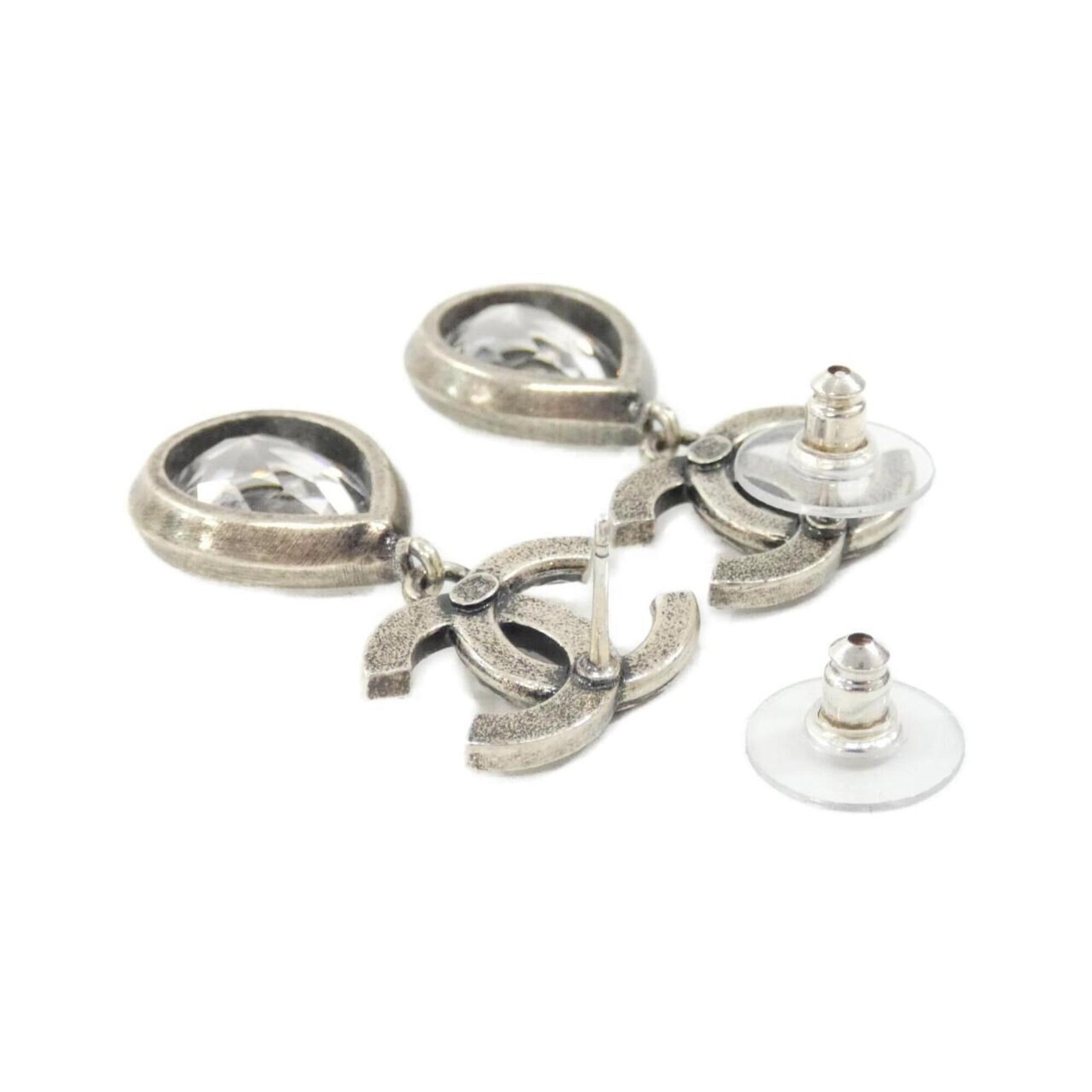 CHANEL Stud Earrings Silver - 3