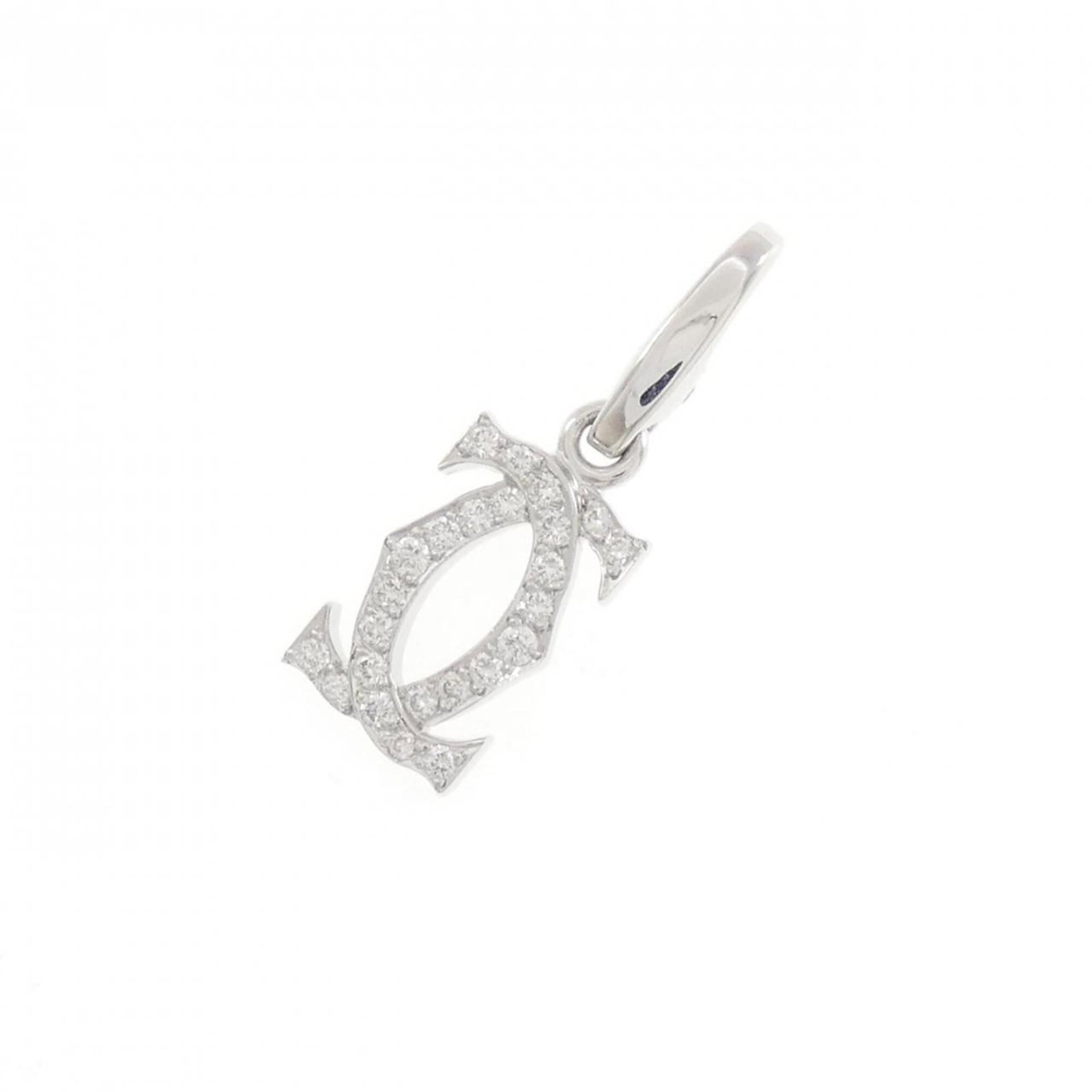 CARTIER White Gold (18K): CARTIER White Gold (18K) White gold (18K) pendant from Cartier, featuring a diamond stone, measures 25.3mm x 8.4mm. In excellent condition, with only the faintest traces of wear, this necklace looks