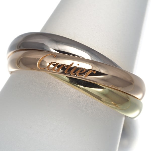 Cartier Ring Trinity 3Color Sm Eu51 18K 750 Yellow White Rose Gold: Cartier Ring Trinity 3Color Sm Eu51 18K 750 Yellow White Rose Gold Cartier's Trinity ring is a masterful blend of three colors in one, with 18k yellow, white, and rose gold coming together in perfect 