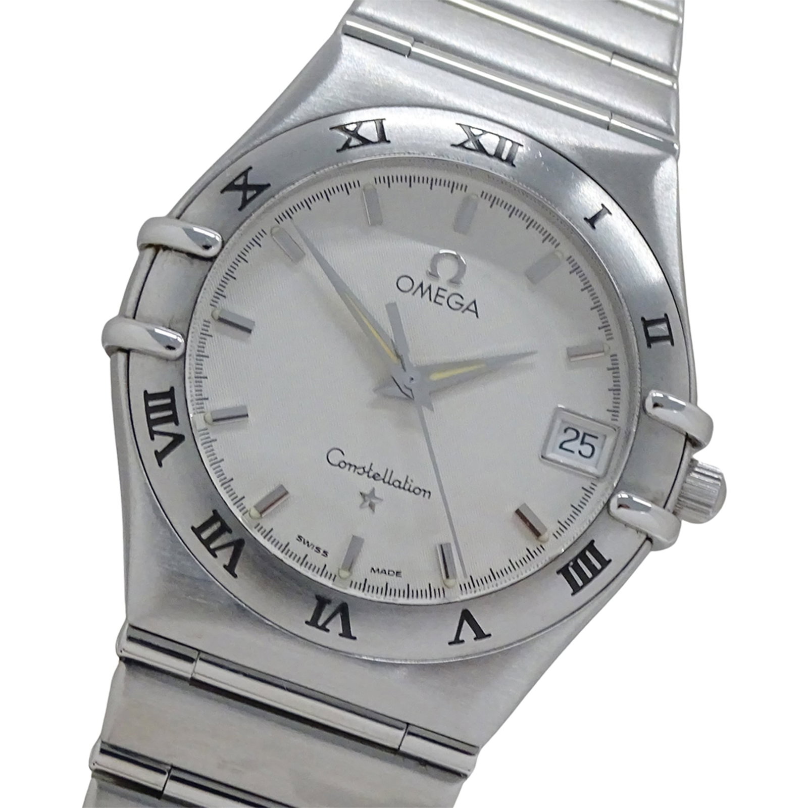 OMEGA Wristwatch Stainless Steel: OMEGA Wristwatch Stainless Steel Stainless steel case and band, a classic Omega design, adds a touch of sophistication to any wrist. This silver quartz watch features a 33mm case diameter and a