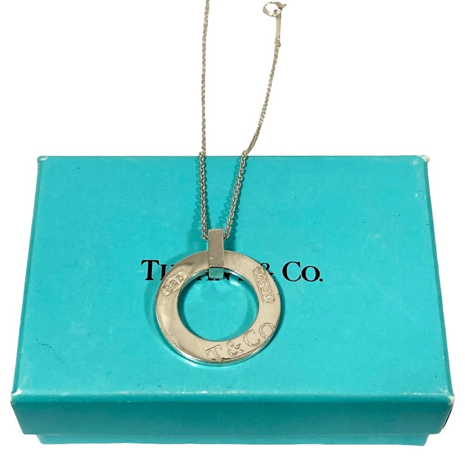 TIFFANY Silver 925: TIFFANY Silver 925 Silver Tiffany Necklace Pendant, 925 Sterling. This stunning silver necklace features a 24mm x 24mm pendant, perfect for making a statement. In like new condition, with only the