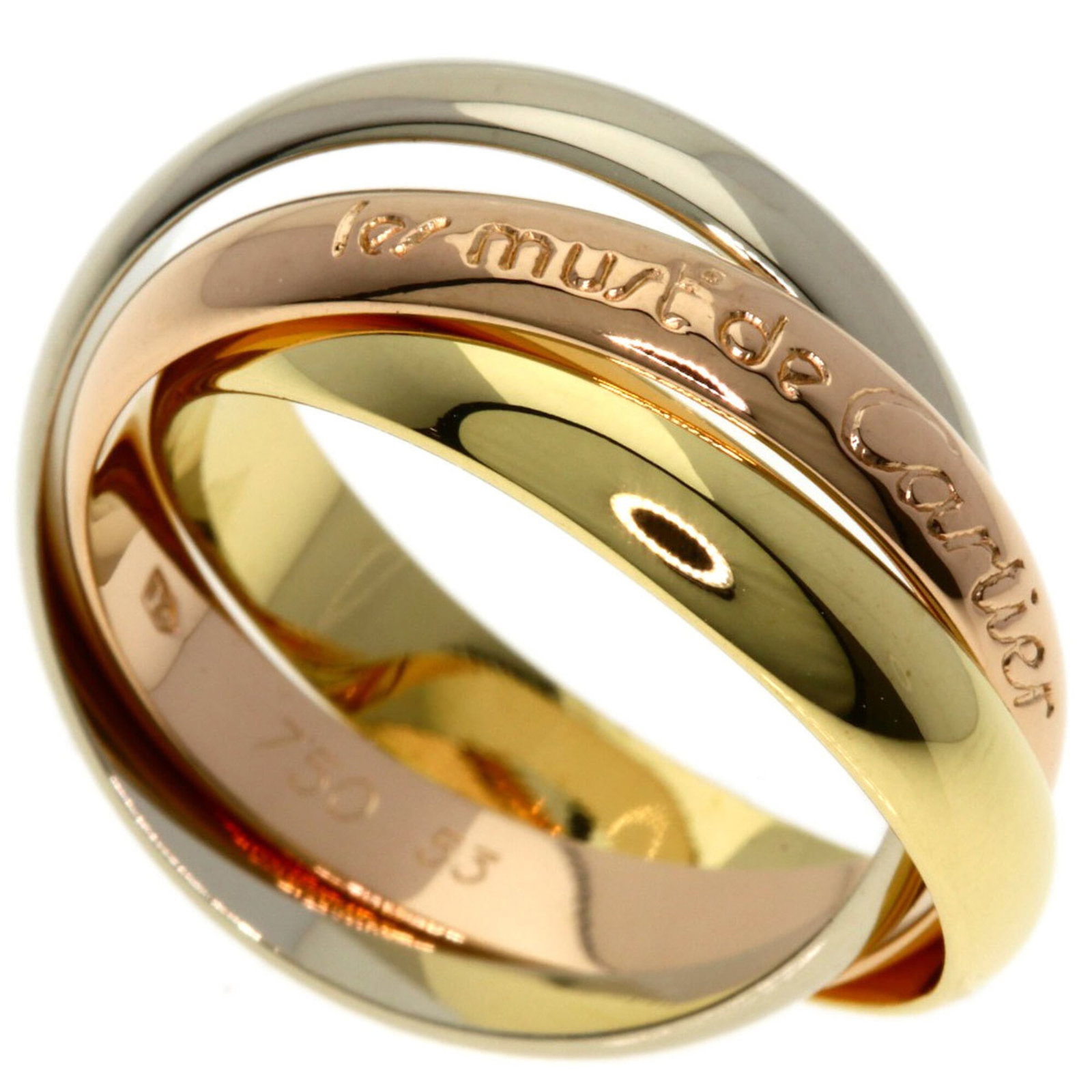 CARTIER Band Ring Pink Gold (18K) White Gold (18K) Yellow Gold (18K): CARTIER Band Ring Pink Gold (18K) White Gold (18K) Yellow Gold (18K) Pink gold, white gold, and yellow gold come together in this elegant Cartier Band Ring, available in 18K. With a slender 3.5mm widt