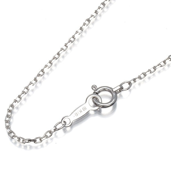 Mikimoto Cable Chain Necklace 39Cm 18K 750 White Gold: Mikimoto Cable Chain Necklace 39Cm 18K 750 White Gold 18k white gold cable chain necklace with a 39cm length, featuring a delicate 1.0mm width and a sturdy 3.6mm clasp. This elegant chain is crafted