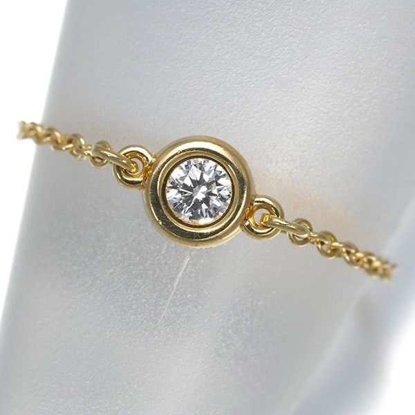 Tiffany&Co. Ring Diamond By The Yard Chain Us4 18K Yg: Tiffany&Co. Ring Diamond By The Yard Chain Us4 18K Yg 18k Yellow Gold Tiffany & Co. Ring Features a Natural Diamond, Measuring Approximately 2.5mm in Diameter and 0.07ct in Carat Weight, Set in a
