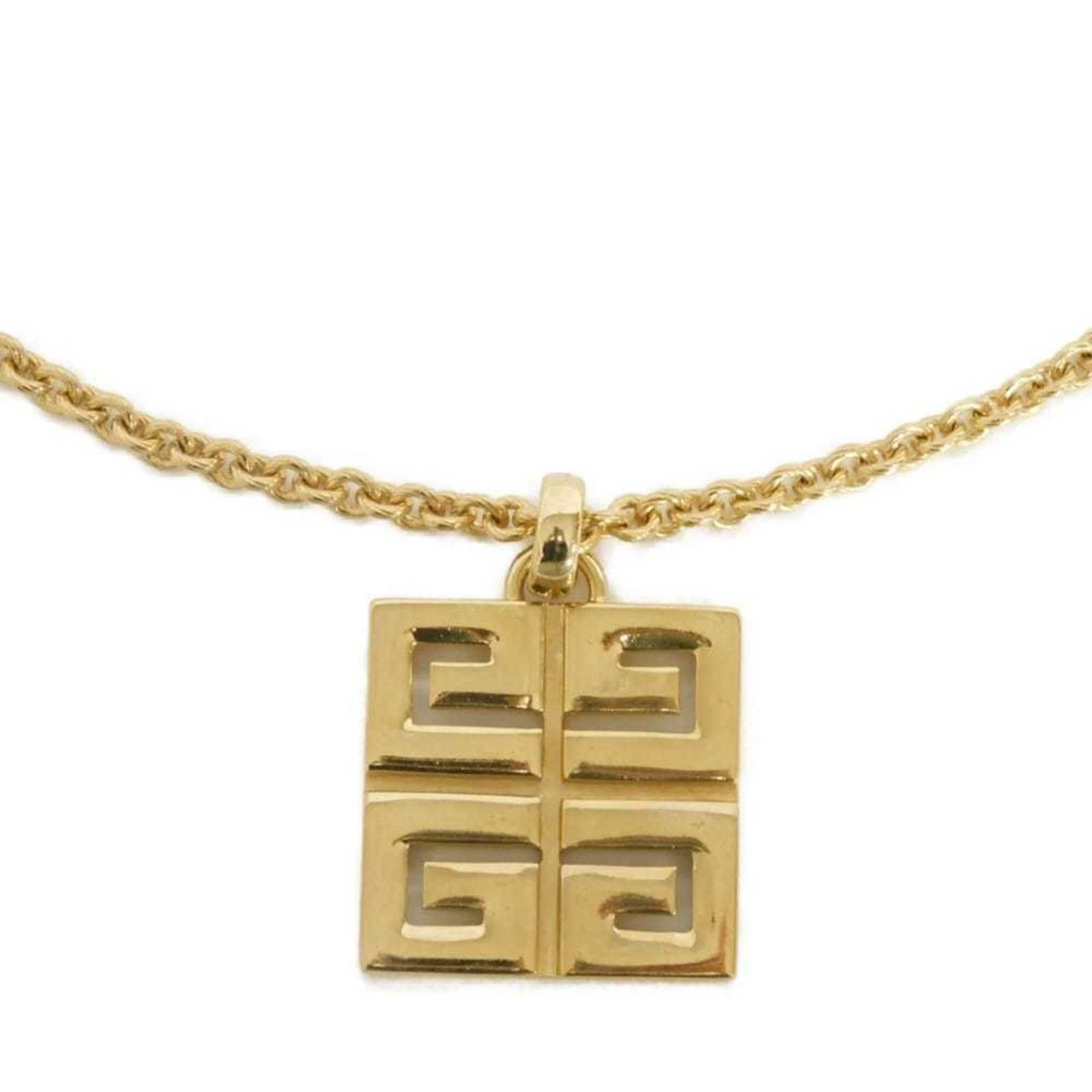 GIVENCHY Gold Necklace: GIVENCHY Gold Necklace Gold Pendant Necklace from Givenchy, featuring a 60mm x 45mm pendant with a gold finish, suitable for a neck circumference of 83 cm - 90 cm. The necklace bears visible signs of