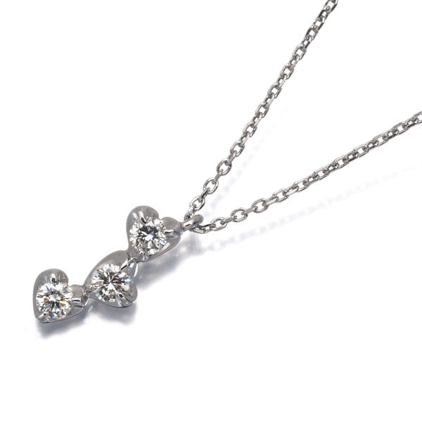 Necklace Diamond 0.2Ct Heart 3P 850 Platinum: Necklace Diamond 0.2Ct Heart 3P 850 Platinum Platinum pendant necklace featuring a 0.2ct natural diamond heart, set in 850 platinum metal. The necklace boasts a sleek design with a pendant size of