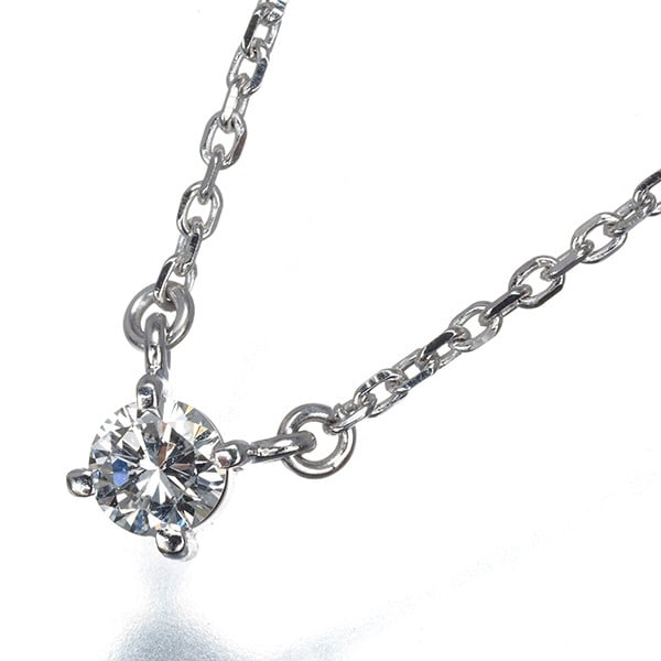 Tasaki Necklace Diamond 0.28Ct Solitaire Pt: Tasaki Necklace Diamond 0.28Ct Solitaire Pt Tasaki Necklace Diamond 0.28Ct Solitaire Pt - A stunning platinum solitaire necklace featuring a 0.28ct natural diamond, carefully crafted to showcase its b