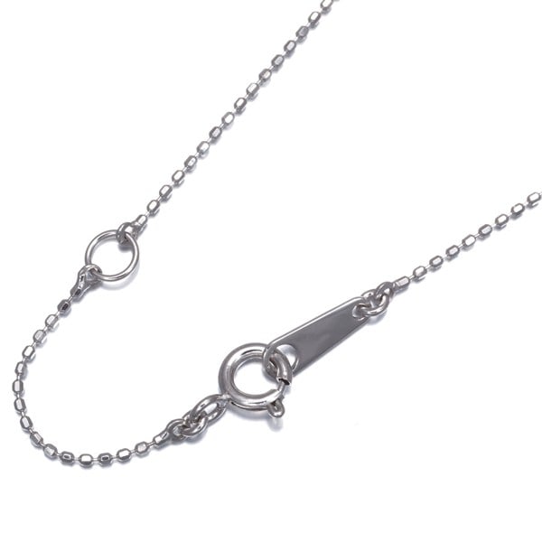 Cut Ball Bead Chain Necklace 40Cm 18K 750 White Gold: Cut Ball Bead Chain Necklace 40Cm 18K 750 White Gold 18k White Gold Chain Necklace with 40cm Length, Perfect for Everyday Wear. This delicate chain necklace features a 40cm length of 18k white gold