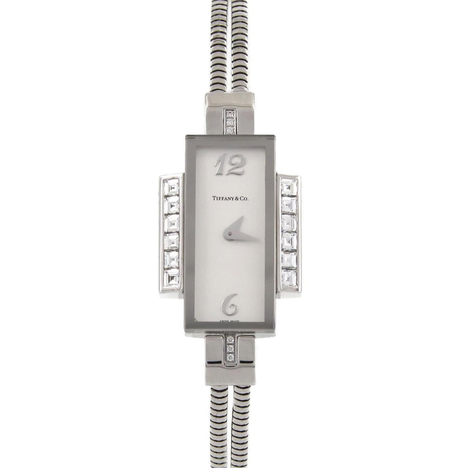 TIFFANY Wristwatch White Gold: TIFFANY Wristwatch White Gold Tiffany MPN 18675293 White Gold Wristwatch - A Timeless ClassicThis elegant white gold Tiffany wristwatch boasts a silver dial and features a 12.5mm case diameter, perfec