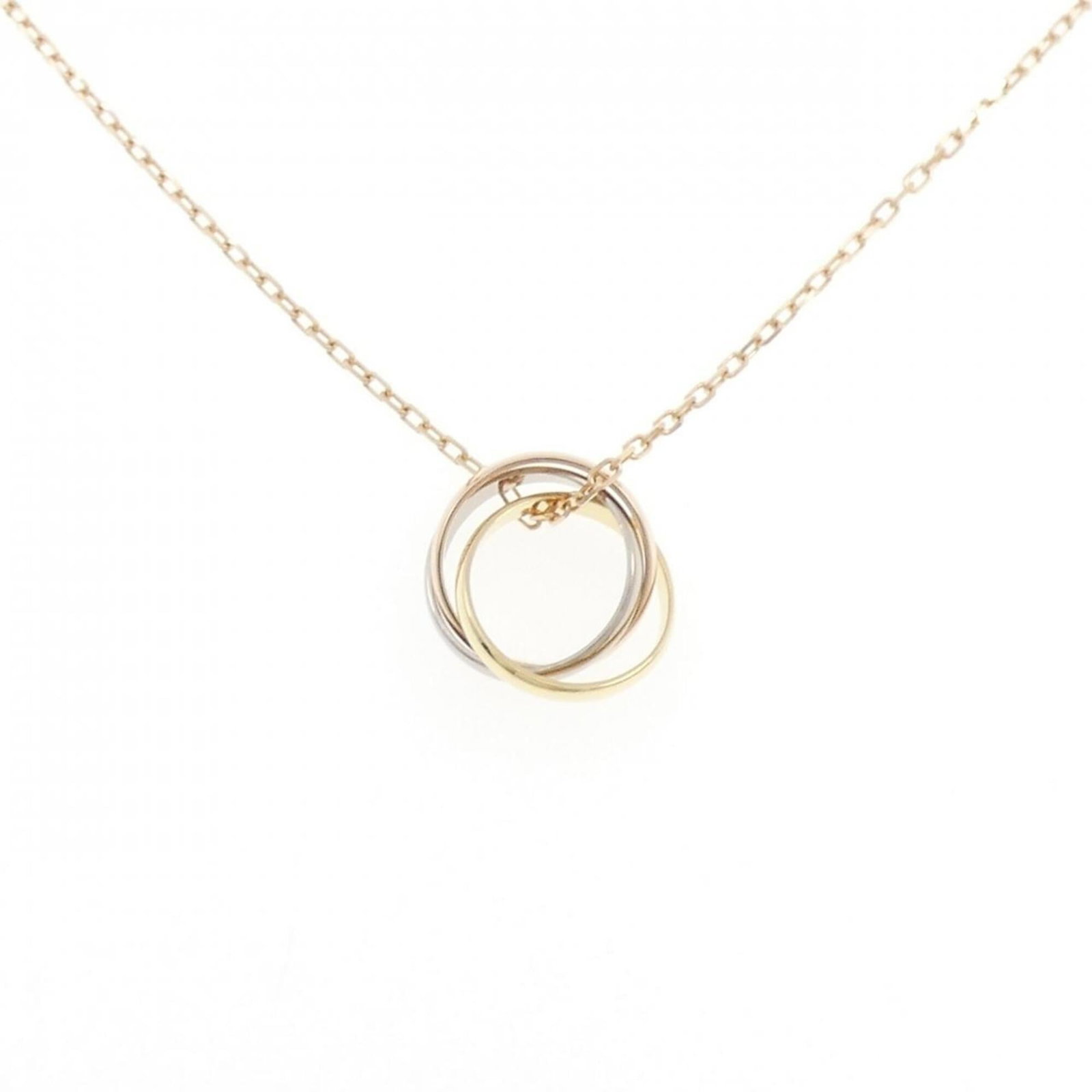 CARTIER Pink Gold (18K) White Gold (18K) Yellow Gold (18K): CARTIER Pink Gold (18K) White Gold (18K) Yellow Gold (18K) Pink gold, white gold, and yellow gold come together in this elegant Cartier necklace, featuring a pendant with a 12.4mm x 12.8mm size. The