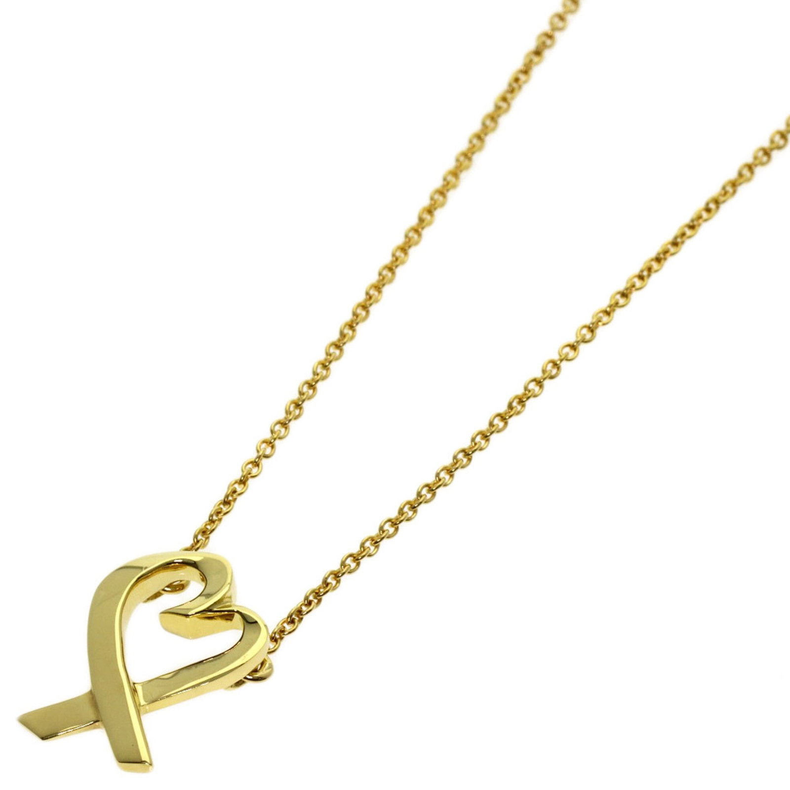 TIFFANY Yellow Necklace: TIFFANY Yellow Necklace The Tiffany Yellow Necklace is a delicate 18K gold piece featuring a small, 14mm x 9.7mm pendant. Gently used with minor signs of wear, this necklace showcases a bright yellow
