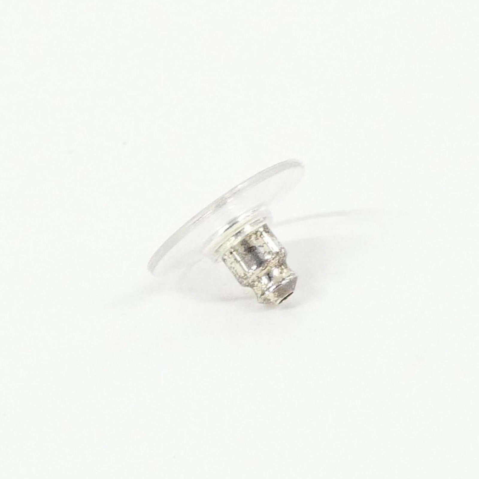 CHANEL Stud Earrings Clear Silver - 3