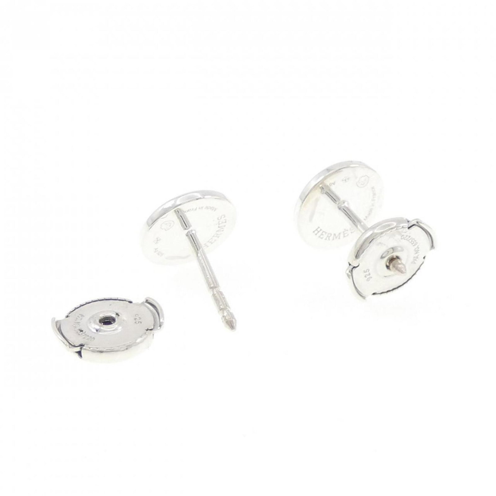 HERMES Stud Earrings Silver 925 - 3