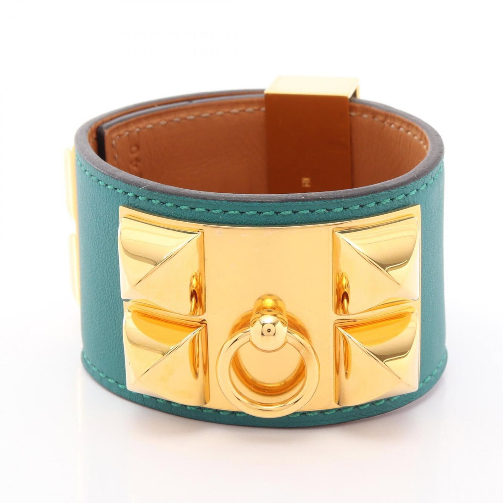HERMES Bangle Gold Plating Swift Leather (1 of 6)