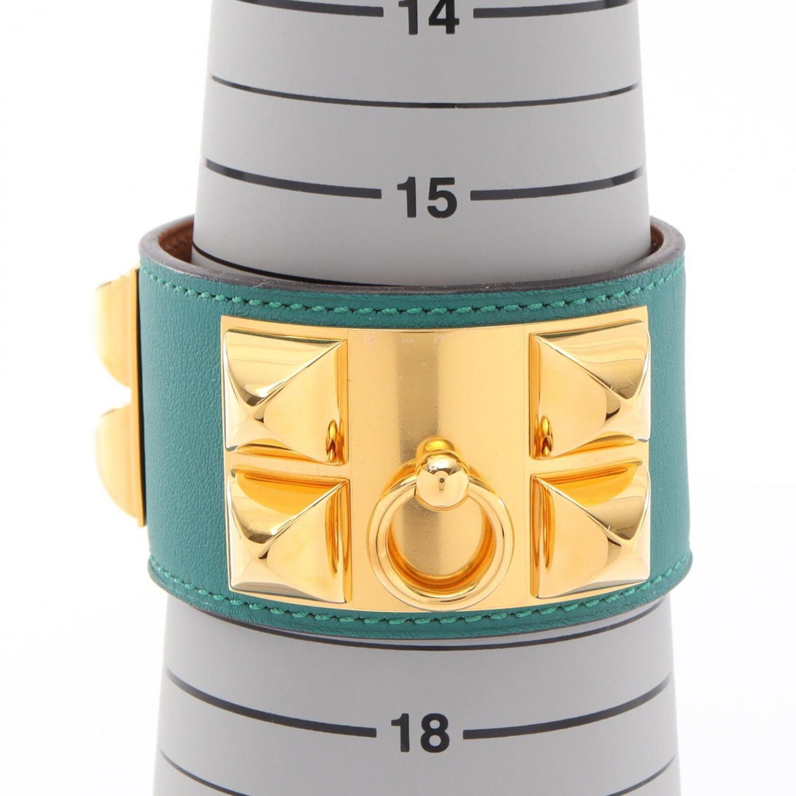 HERMES Bangle Gold Plating Swift Leather - 6