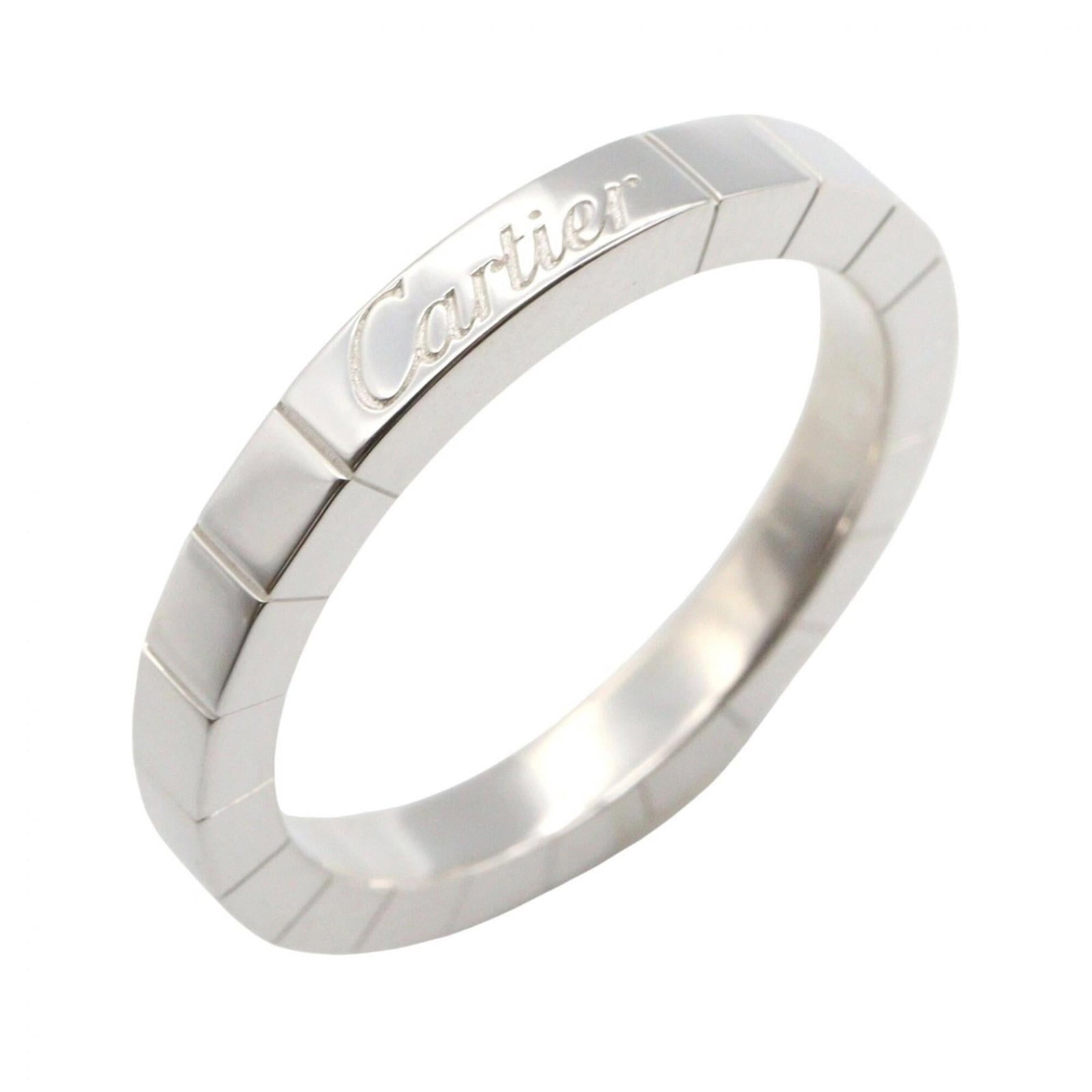 CARTIER Band Ring White Gold (18K): CARTIER Band Ring White Gold (18K) 18K white gold band ring from Cartier, featuring a sleek and sophisticated design. The item bears minor signs of wear, with small scratches or light marks, but