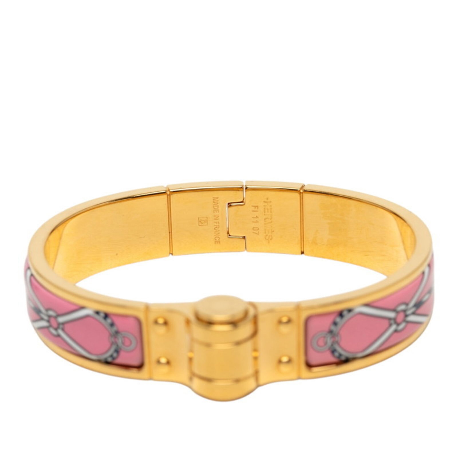 HERMES Bangle Enamel Gold Plating - 4