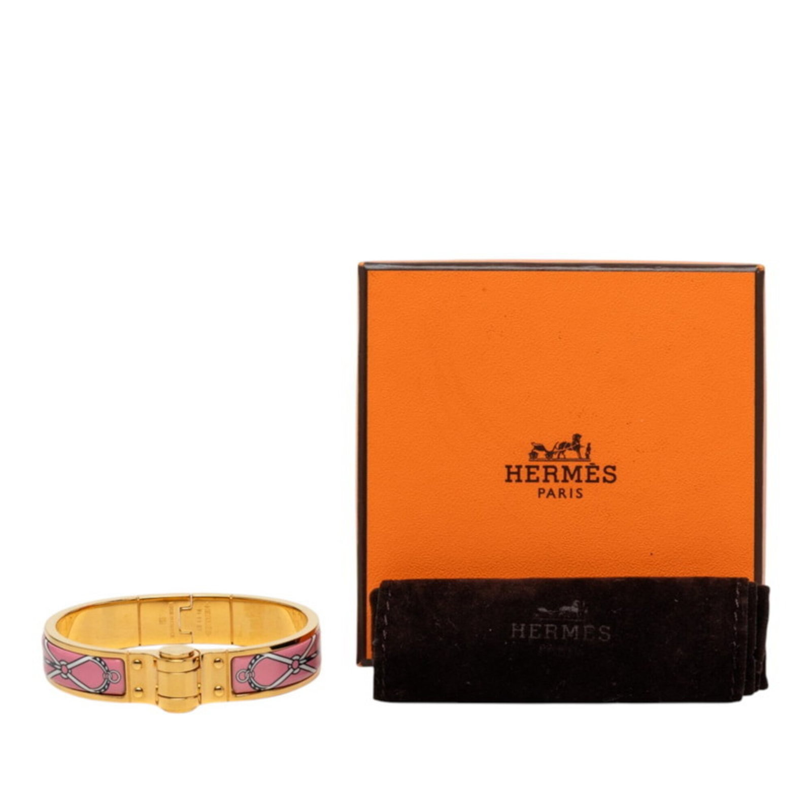 HERMES Bangle Enamel Gold Plating - 7