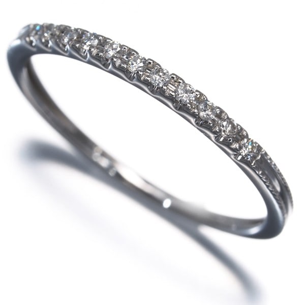 Vendome Ring Diamond Milgrain Us5.75-6 18K 750 White Gold: Vendome Ring Diamond Milgrain Us5.75-6 18K 750 White Gold Vendome Ring Diamond Milgrain Us5.75-6 18K 750 White Gold features a natural diamond set in 18k white gold, with a milgrain edge and a ring