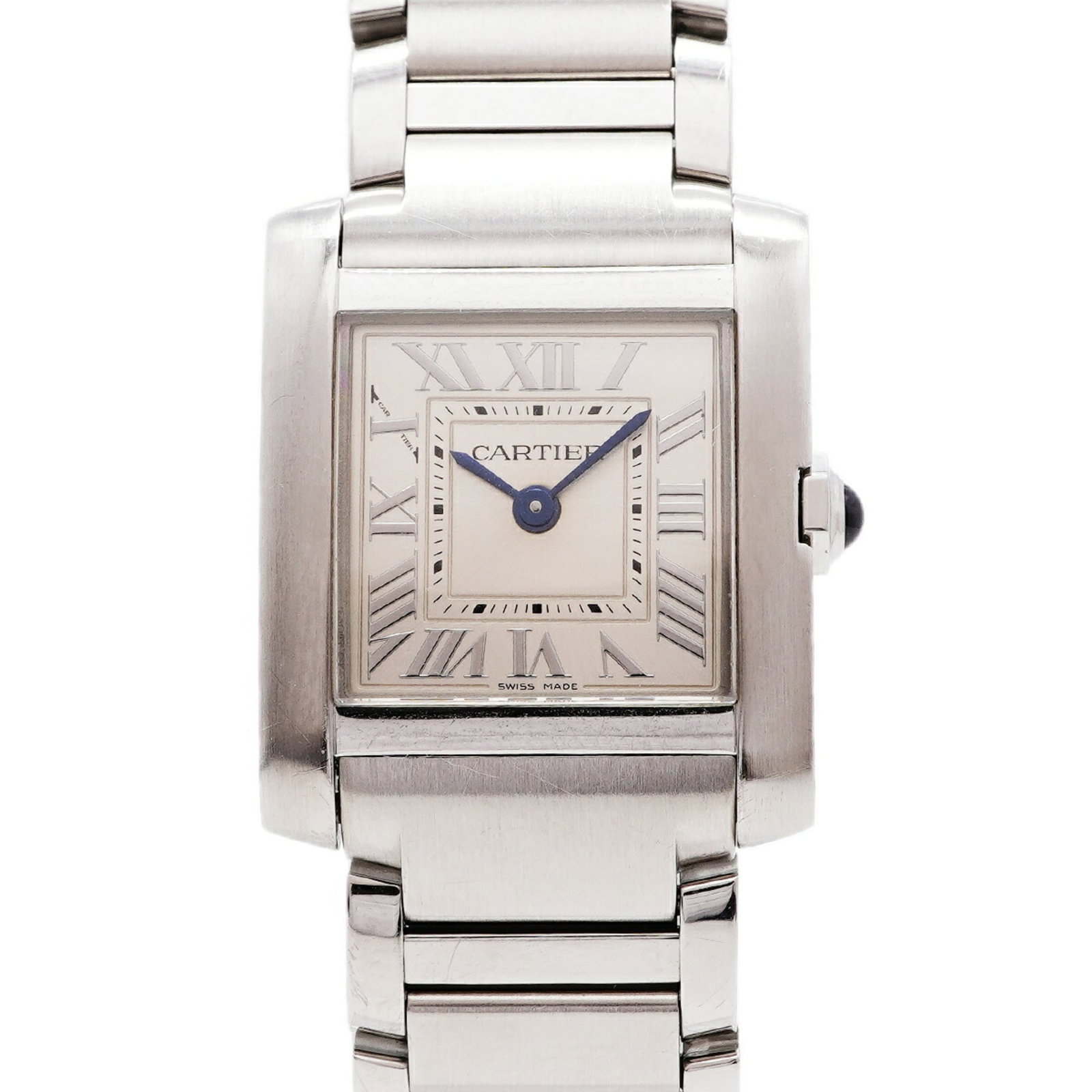 CARTIER Wristwatch Stainless Steel: CARTIER Wristwatch Stainless Steel Stainless steel Cartier wristwatch with a silver dial, this 21.1mm timepiece features a sleek and modern design. The quartz movement ensures reliable timekeeping,