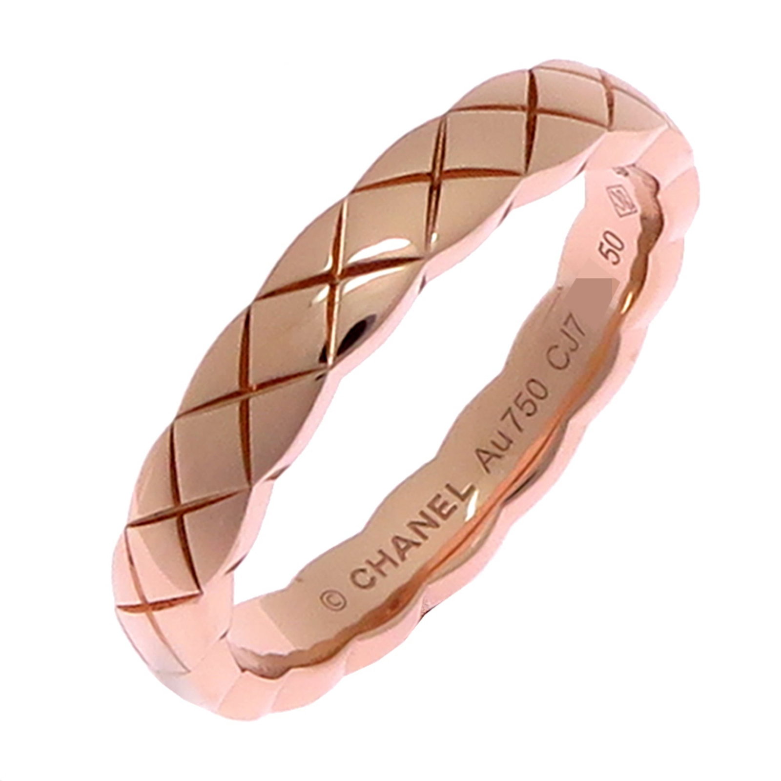 CHANEL Band Ring Pink Gold (18K): CHANEL Band Ring Pink Gold (18K) Pink gold (18K) band ring from CHANEL, featuring a delicate design that adds a touch of elegance to any outfit. The ring is made from high-quality pink gold and is in