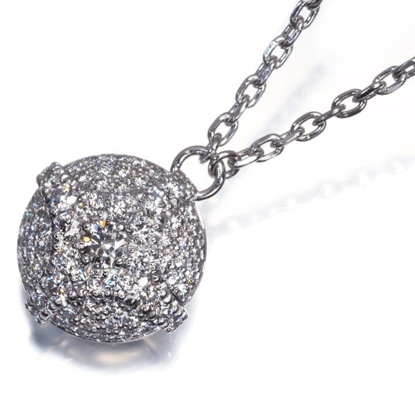 Diamond 0.51Ct Paved Necklace 950 850 Platinum: Diamond 0.51Ct Paved Necklace 950 850 Platinum 950 platinum pave necklace features a natural diamond pendant, totaling 0.51ct. The 12.0mm diameter pendant is set in a 41cm/47cm adjustable necklace,
