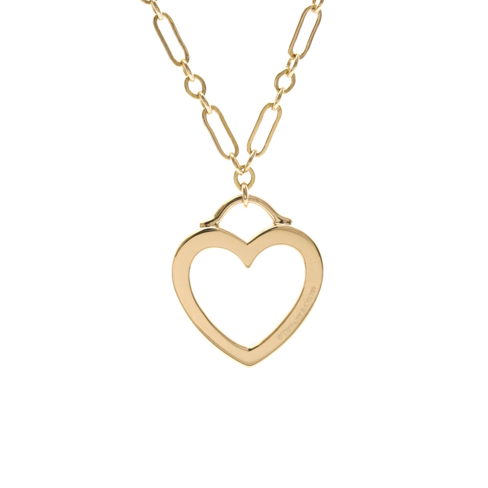 TIFFANY Pink Gold (18K): TIFFANY Pink Gold (18K) Pink gold (18K) Tiffany Sentimental Heart Necklace in Very Good Condition. This 41cm necklace features a 16.5mm x 14.5mm pendant made from 18K pink gold, with a total weight of
