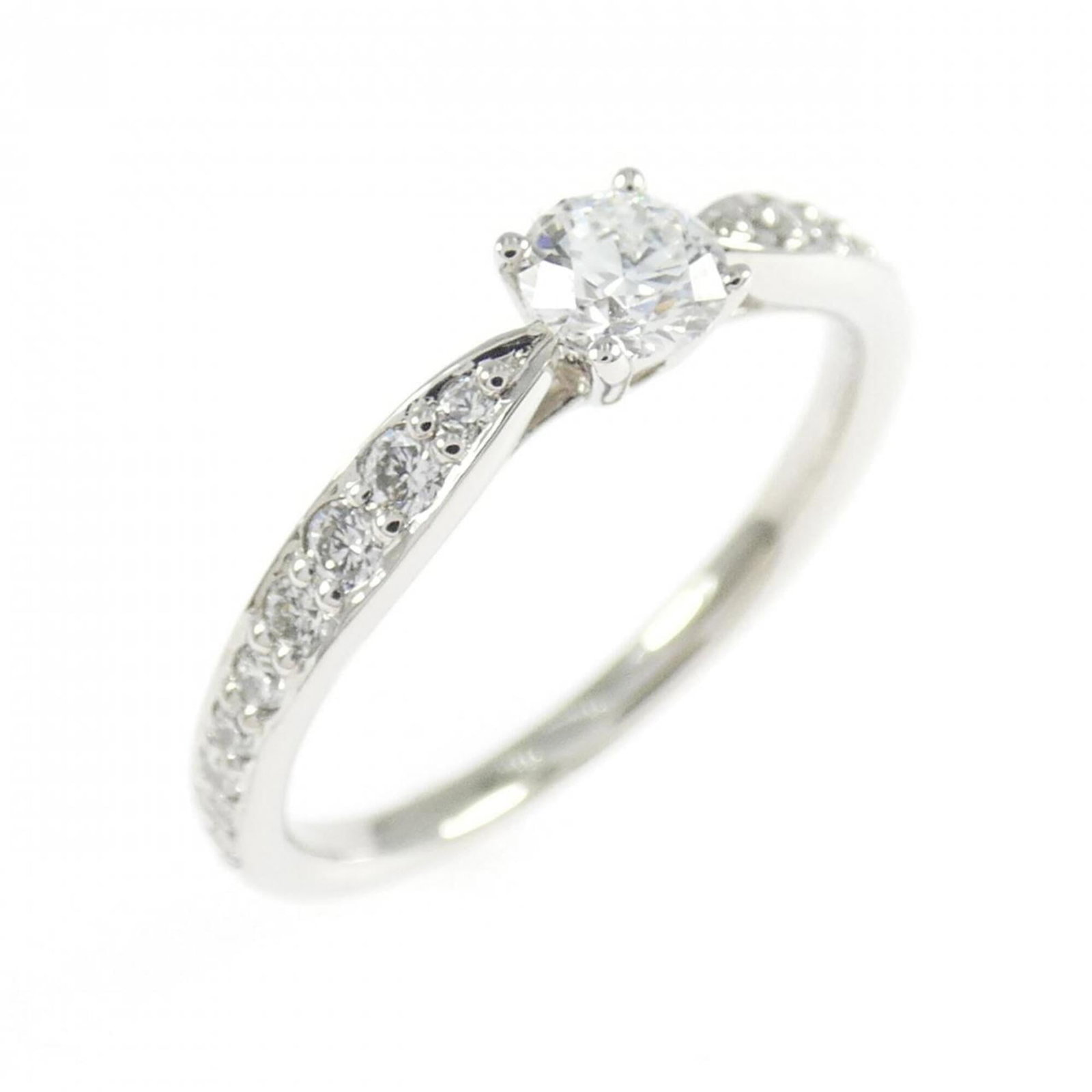 TIFFANY Band Ring Platinum 950: TIFFANY Band Ring Platinum 950 Platinum 950 Tiffany Band Ring with Diamond Stone. Gently used, this band ring features a diamond stone set in platinum, with a US size 4 fit. Minor signs of wear are