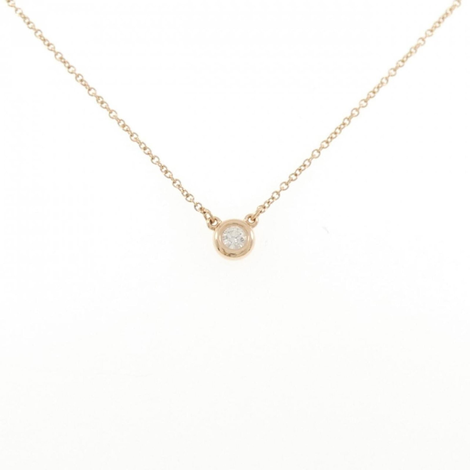 TIFFANY Pink Gold (18K): TIFFANY Pink Gold (18K) Pink gold (18K) necklace with a pendant of 5.1mm / 0.2'' size, crafted from 18K pink gold, and available in a 42 cm / 16.53'' neck circumference. This necklace is in like new