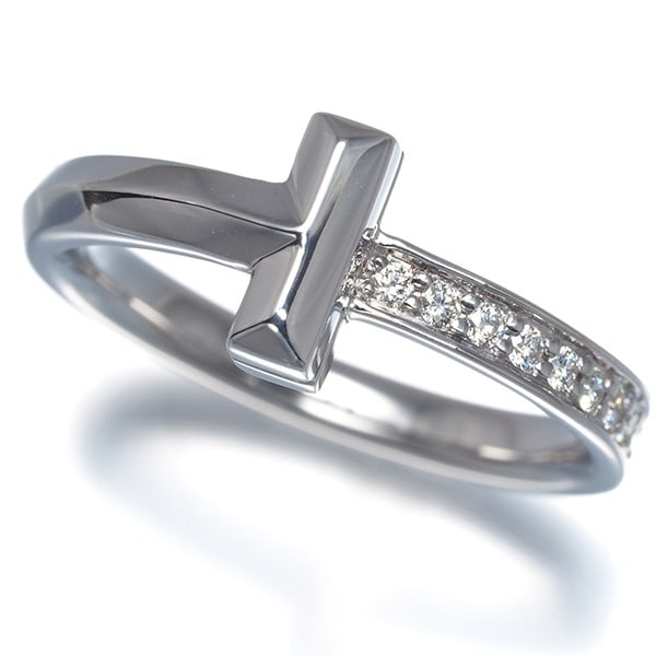 Tiffany&Co. Ring Diamond 0.08Ct Tiffany T1 Us5.5-5.75 18K 750 White Gold: Tiffany&Co. Ring Diamond 0.08Ct Tiffany T1 Us5.5-5.75 18K 750 White Gold Tiffany & Co. Ring Diamond 0.08Ct Tiffany T1 Us5.5-5.75 18K 750 White Gold - A stunning 18k white gold ring featuring a 0.08ct 