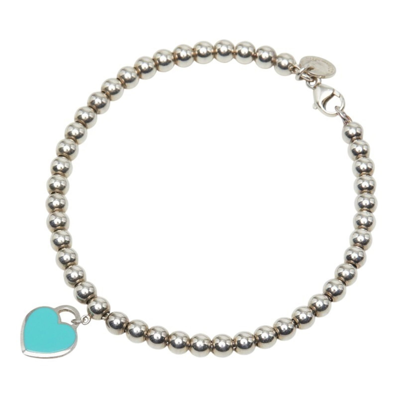 TIFFANY Charm Bracelet Silver 925: TIFFANY Charm Bracelet Silver 925 Silver 925 charm bracelet from Tiffany, featuring a blue and silver design, is a stylish accessory for women. With a length of 16cm, this gently used charm bracelet