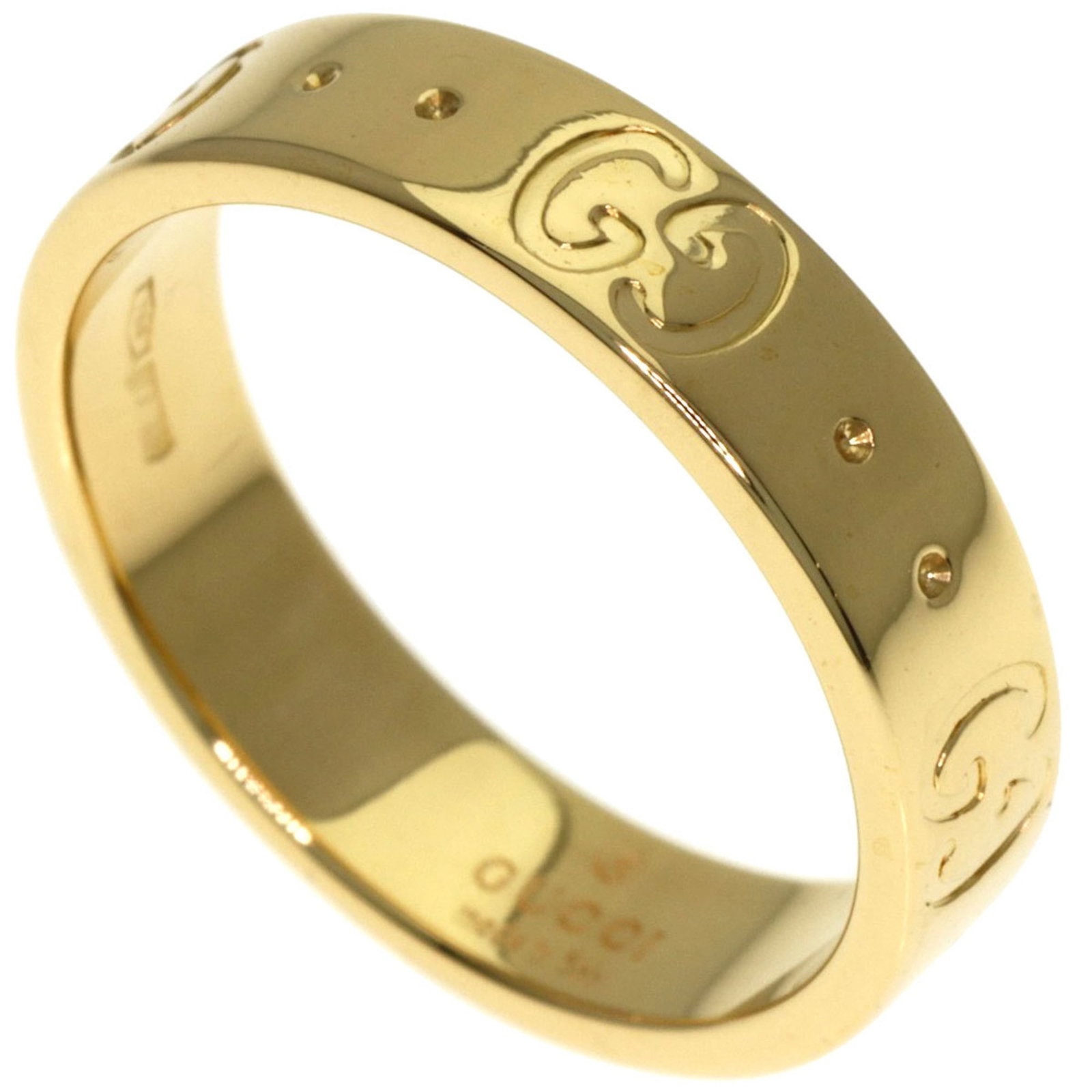 GUCCI Band Ring Yellow Gold (18K): GUCCI Band Ring Yellow Gold (18K) Yellow gold (18K) band ring from Gucci, featuring a classic design with a subtle touch of luxury. The ring is in very good condition, gently used with minor signs of