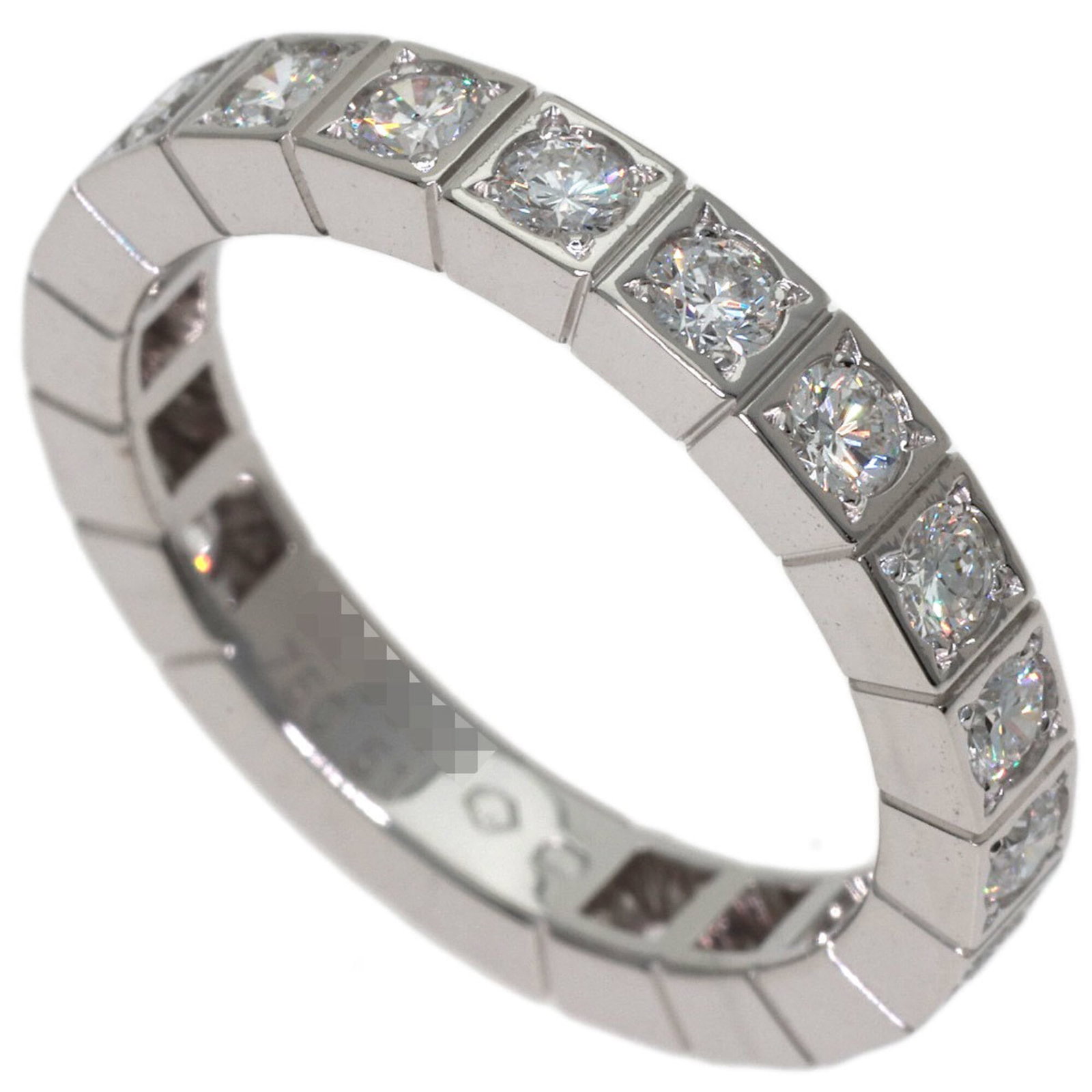 CARTIER Band Ring White Gold (18K): CARTIER Band Ring White Gold (18K) Cartier Band Ring White Gold (18K) - A stunning 18K white gold band ring featuring a diamond stone, this gently used piece boasts a classic design with minor signs